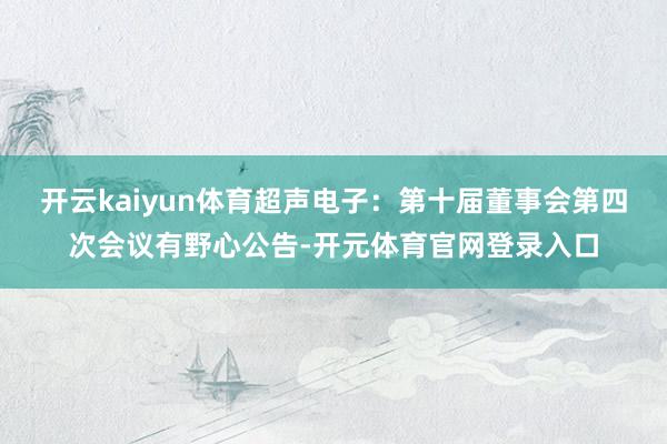 开云kaiyun体育超声电子：第十届董事会第四次会议有野心公告-开元体育官网登录入口