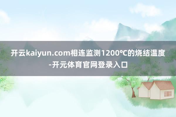 开云kaiyun.com相连监测1200℃的烧结温度-开元体育官网登录入口