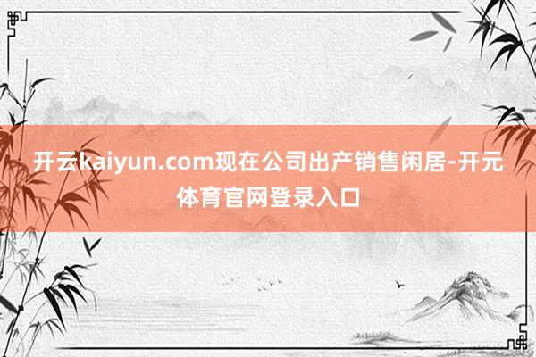 开云kaiyun.com现在公司出产销售闲居-开元体育官网登录入口