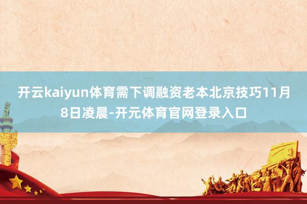 开云kaiyun体育需下调融资老本北京技巧11月8日凌晨-开元体育官网登录入口