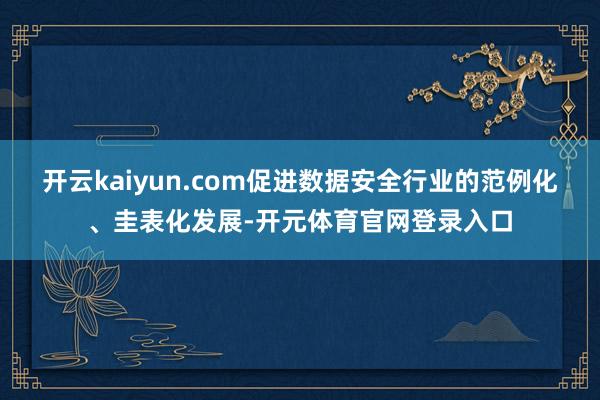 开云kaiyun.com促进数据安全行业的范例化、圭表化发展-开元体育官网登录入口