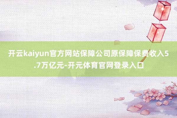 开云kaiyun官方网站保障公司原保障保费收入5.7万亿元-开元体育官网登录入口