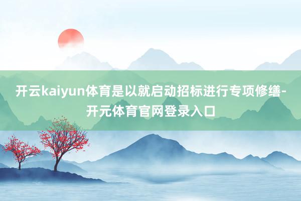 开云kaiyun体育是以就启动招标进行专项修缮-开元体育官网登录入口