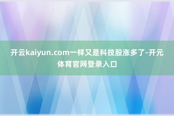 开云kaiyun.com一样又是科技股涨多了-开元体育官网登录入口